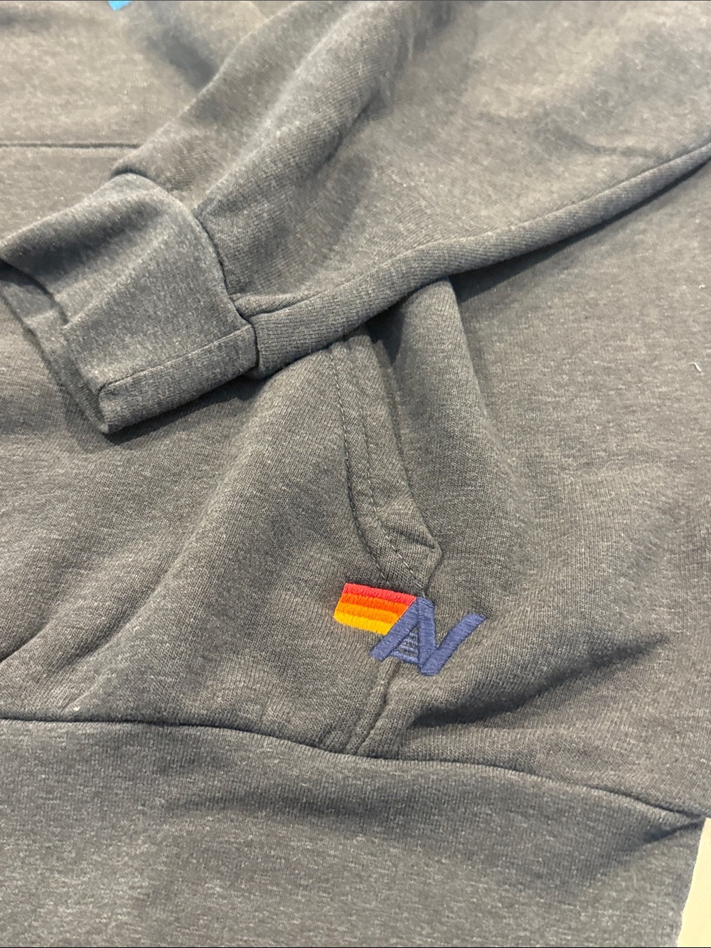 Aviator Nation Logo Pullover Relax Hoodie Charcoal L New - Picture 3 of 8
